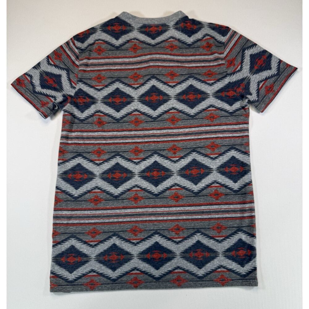 Lucky Brand Henley T Shirt Aztec Southwestern Short Sleeve Size Medium - Picture 3 of 6